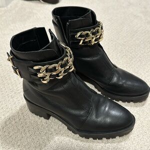 Karl Lagerfield boots with gold accent